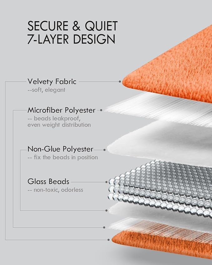 Kaisa Weighted Lap Blanket 5 lbs 23" x 29", Cozy Luxury Crystal Velvet Small Weighted Blanket for Adults, Portable Travel Weighted Blanket for Relaxation, All-Season Blanket, Machine Washable, Orange