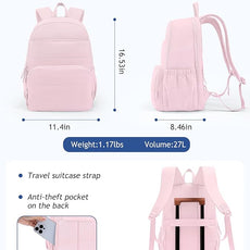 Travel Backpack for Women, 15.6 Inch College Laptop Backpack, Water Resistant Work Backpacks, Cute Quilted Bookbag
