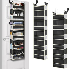 2 Pack Over The Door Hanging Organizer - 6 Shelves & 12 Side Pockets, Over The Door Storage for Baby Accessories & Children's Toys (13