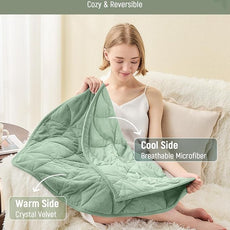 Weighted Lap Blanket 5 lbs for Adults, Luxury Soft Small Weighted Blanket, Compact Portable Weighted Lap Pad for Relaxation, Sleeping, Travel, All-Season Use, Sage Green, 30
