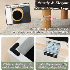 lumizone Small Ottoman with Storage Footstool Compact Foot Rest Stool for Living Room Under-Desk Entryway or Bedroom 10.63