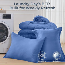 HEVUMYI Royal Blue Twin Comforter Set - 5-Piece All Season Bed in a Bag Twin, Ultra Soft Bedding Set with Comforter, Flat Sheet, Fitted Sheet, Pillowcases, Pillow Shams