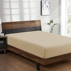 FreshCulture California King Fitted Sheet Only - Hotel Quality Fitted Sheet - Ultra Soft & Breathable - Brushed Microfiber - Deep Pocket - Cooling Fitted Sheets for Cal King Size Bed (Beige)