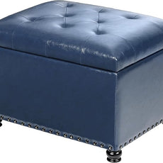 Joveco Faux Leather Storage Ottoman Bench Rectangle 24 Inch Foot Rest Ottomans