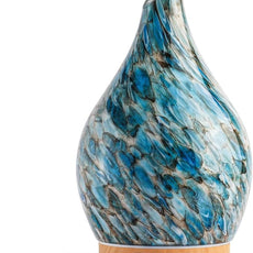 Porseme 280ml Essential Oil Diffuser Glass Color Changing Aroma Air Diffusers Aromatherapy Ultrasonic Cool Mist Humidifier 7 Running Hours Waterless Auto-Off for Sleeping Yoga Office Spa (Light Blue)