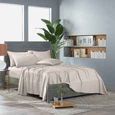 Pure Bamboo Twin XL Sheets, Genuine 100% Organic Viscose Derived from Bamboo Bed Sheet Set, Luxuriously Soft & Cooling, Double Stitching, 2 Year Quality Promise (Twin XL, Creme)