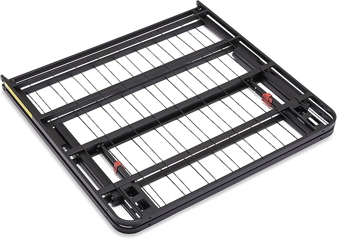 Amazon Basics Foldable Metal Platform Bed Frame with Tool Free Setup, 18 Inches High, Sturdy Steel Frame, No Box Spring Needed, Twin, Black