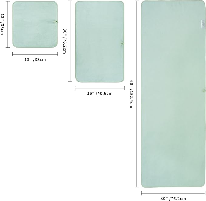 POLYTE Oversize, 60 x 30 in., Quick Dry Lint Free Microfiber Bath Towel Set, 6 Piece (Green)