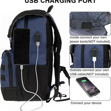 WOLT Laptop Backpack with USB Charging Port Fits Up to 17 Inch Laptop, College Backpack for Men Women, Computer Business Bookbag, Navy