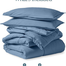 Bare Home Comforter Set - Oversized Queen Size - Ultra-Soft - Goose Down Alternative - Premium 1800 Series - All Season Warmth (Oversized Queen, Coronet Blue)