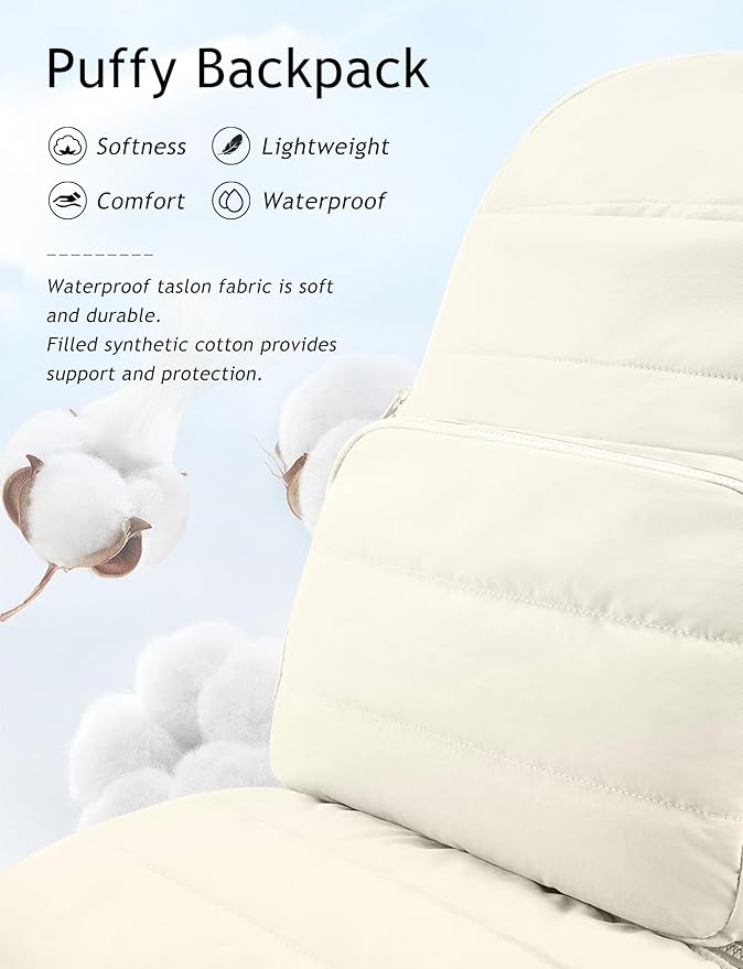 Travel Backpack for Women, 15.6 Inch College Laptop Backpack, Water Resistant Work Backpacks, Cute Quilted Bookbag