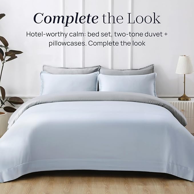 Full Size 4 Piece Bed Sheet Sets, DeepSleep Tech Luxury Bedding Made with 100% Tencel Lyocell - Silky, Lustrous & Gentle on Skin | Day Dream (2 Sheets, 2 Pillow Cases)