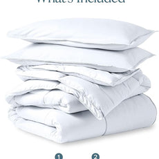 Bare Home Comforter Set - Super King Size - Ultra-Soft - Goose Down Alternative - Premium 1800 Series - All Season Warmth (Super King, White)