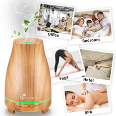 Diffuserlove Essential Oil Diffuser 200ML Aroma Diffuser Mist Humidifiers with 7 Color LED Lights, Auto Shut-Off Function for Bedroom Office Room House