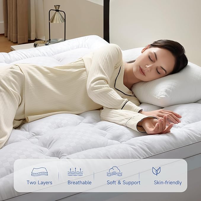 Choc chick 3.5 Inch Memory Foam Mattress Topper Twin, Dual Layer 2 Inch Gel Egg Crate Memory Foam Plus 1.5 Inch Down Alternative Pillow Top Mattress Pad, Support for Back Pain