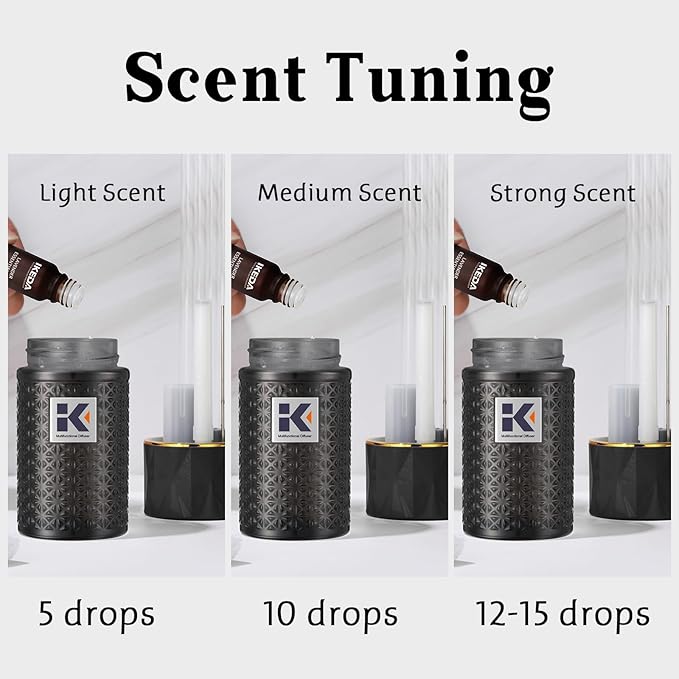 Ikeda Wireless Essential Oil Diffuser, Mini Negative Ion Mist Humidifier with Night Light & Auto Shut-Off, 250mL Ebony Scent for Room, Home, Car&Office
