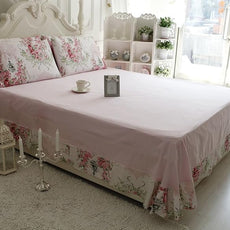FADFAY Rose Floral 4 Piece Bed Sheet Set 100% Cotton Deep Pocket-Cal King