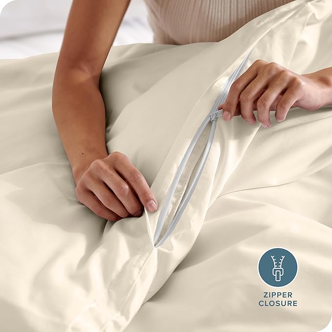 Bare Home Bedding Duvet Cover Full Size - Premium 1800 Super Soft Collection - Lightweight, Cooling - Soft Breathable Bedding Duvet Cover (Full, Sand)
