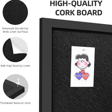 13.3x17.7 Inch Cork Board for Wall Hanging with Linen, Bulletin Board with Push Pins, Mounted Memo Message Board for Home Office Decor, Dorm Room Essentials, Classroom Organization