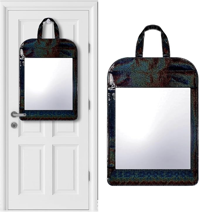Travel Hanging Mirror Portable 16.5 x 11.8 Inch Shatterproof Back Door Hanging Makeup Mirror Wall Mounted for Camping, Dorm, Hiking, Backpacking, Dancers Event