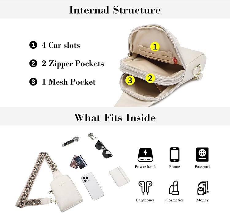 INICAT Travel Small Crossbody Sling Bags Women Cross Body Purses Passport Holder Vegan Leather Fanny Packs Birthday Gifts
