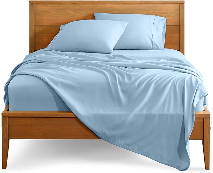 Bare Home Full Sheet Set - Luxury 1800 Ultra-Soft Microfiber Bed Sheets - Double Brushed - Deep Pockets - Easy Fit - 4 Piece Set - Bedding Sheets & Pillowcases (Full, Light Blue) BareHome