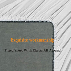 SONORO KATE Bed Sheet Set Super Soft Microfiber 1800 Thread Count Luxury Egyptian Sheets Fit 18-24 Inch Deep Pocket Mattress Wrinkle-6 Piece (White, King)