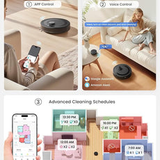 Lefant LiDAR Robot Vacuum and Mop Combo,75-Days Self-Emptying,6000Pa Powerful Scution,Multi-Floor Mapping, No-Go Zones,140 Min Runtime,2.4G/5G WiFi/Alexa/APP/iWatch,M2 Plus Black