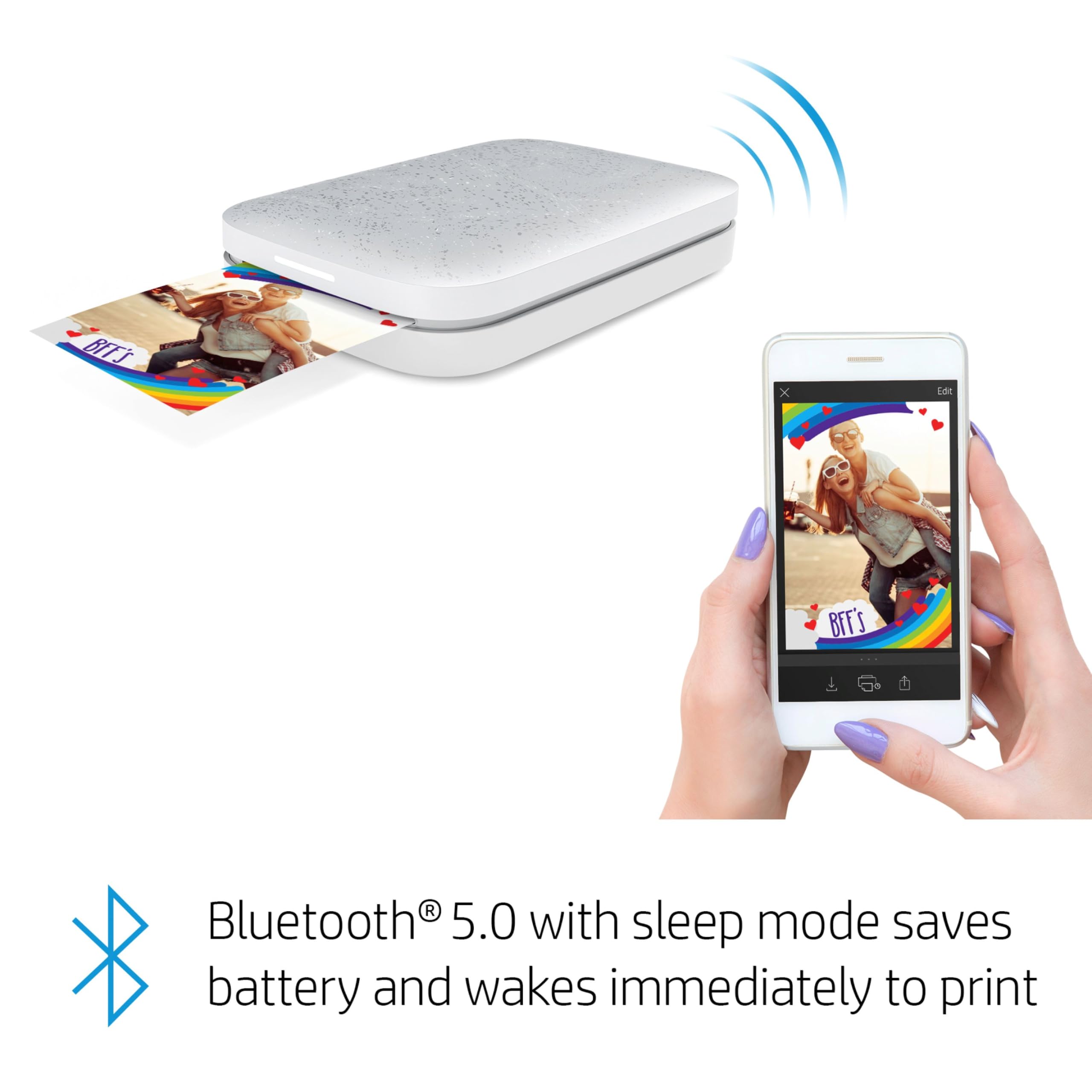 HP Sprocket Portable 2x3 Instant Photo Printer (Lilac) Print Pictures on Zink Sticky-Backed Paper from Your iOS & Android Device.