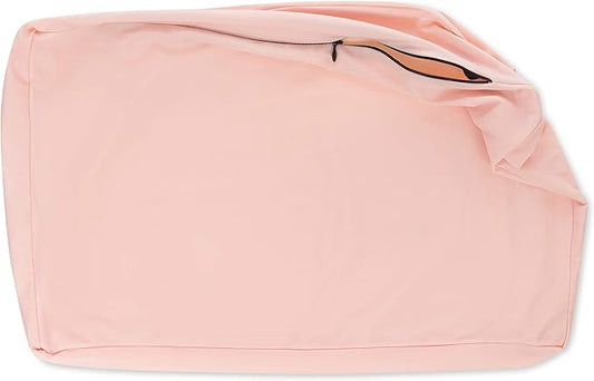 PILLOWY Cover Only for Premium Microbead Bed Pillow, Large Extra Smooth - Ultra Comfortable Sleep with Silk Like Anti Aging Cover 85% Spandex/ 15% Nylon Breathable, Cooling Cream Peach
