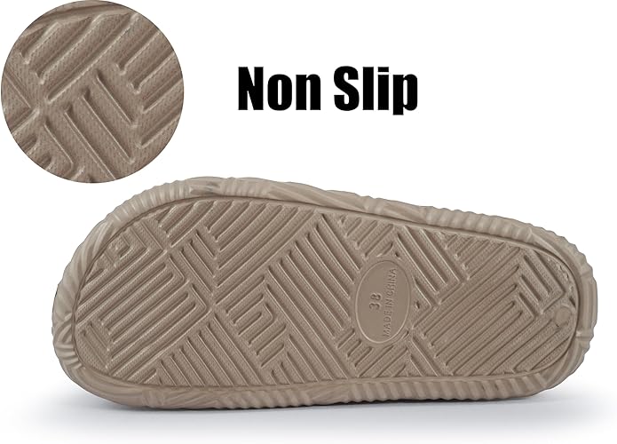Weweya Slides for Women and Men - Bathroom Shower Shoes - Non Slip House Slippers - Lightweight Beach Sandals