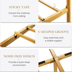 SHA CERLIN 14 Inches Full Size Metal Platform Bed Frame/Vintage Iron-Art Headboard and Footboard/Mattress Foundation for Storage/No Box Spring Needed/Noise-Free/Easy Assembly/Gold