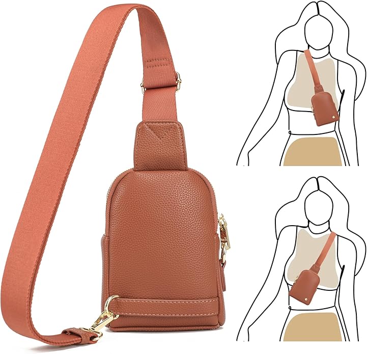 INICAT Travel Small Crossbody Sling Bags Women Cross Body Purses Passport Holder Vegan Leather Fanny Packs Birthday Gifts