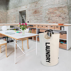 DOKEHOM 125L X-Large Laundry Basket, Collapsible Laundry Bag, Freestanding Tall Clothes Hamper, Foldable Washing Bin (Beige)