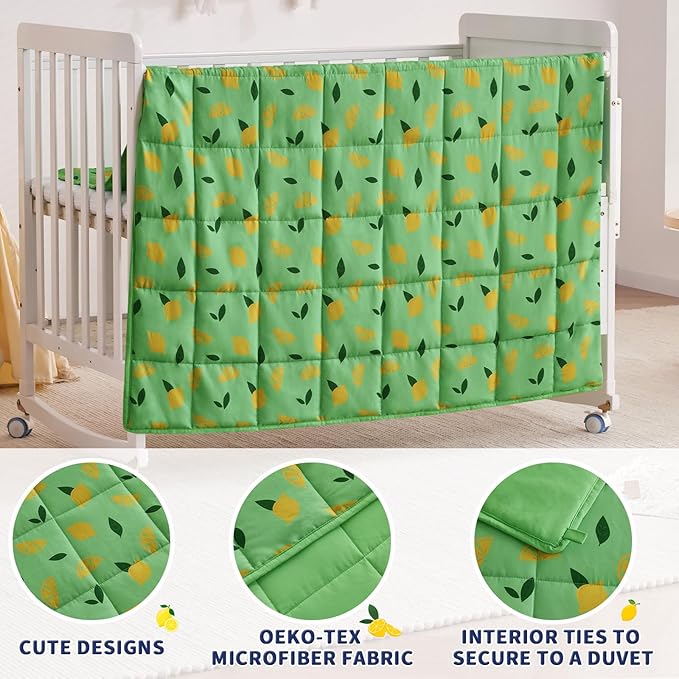 anfie Weighted Blanket Kids (50"x60" 5lbs), Weighted Blanket Cooling Blanket for Sleeping,Throw Size Breathable Blanket with Premium Glass Bead(Lime Green)