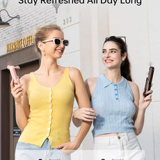 JISULIFE Handheld Mini Fan, 3 IN 1 USB Rechargeable Portable Fan [12-19 Working Hours] with Power Bank, Flashlight, Pocket Design for Travel/Summer/Concerts/Lash, Gifts for Women (Pink)