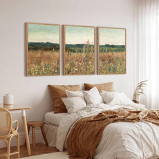 BINCUE Large Wildflower Wall Art Set Vintage Canvas Wall Decor Nature Wilderness Farmhouse Art Print for Living Room Bedroom Office 24x36 Inches