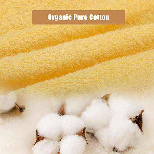 SEMAXE Hand Towel for Bathroom, 100% Combed Cotton Towel with Hanging Loop, Hotel Quality Absorbent Towel, Solid Colored Simple Style, 1 Pc Yellow Hand Towel, 550 GSM, 27" L x 16" W