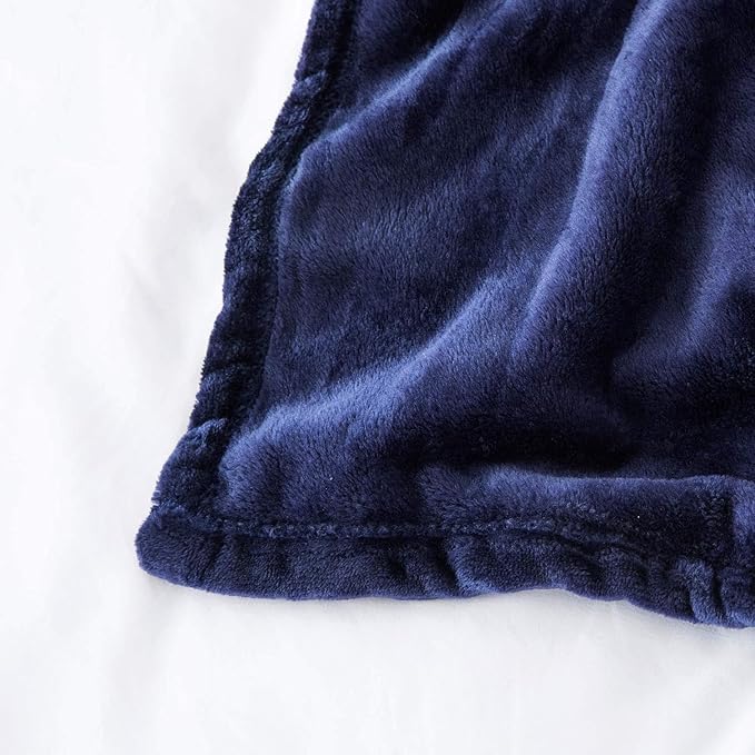 IR Imperial Rooms Fleece Blanket 16 Pack - Super Soft Fluffy Navy Throw Blanket for Sofa and Bed - Warm and Cozy Lightweight 400 GSM Microfiber Bed Throws Blankets, 50x60 Inches (Throw/Travel)