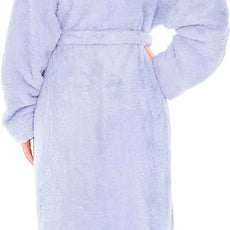 PAVILIA Women Hooded Plush Soft Robe | Fluffy Warm Fleece Sherpa Shaggy Bathrobe