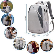 Swissdigital Design Business Laptop Backpack, College Laptops Backpack with USB Charging Port for Men and Women Fits 16 Inch Notebook, Mauve Grey | SD1670-05