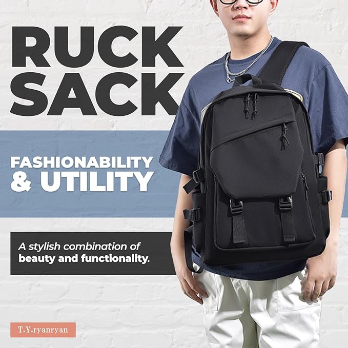 Men’s and Women’s Classic Large Capacity Backpack, Durable Fabric, Multiple Pockets, Adjustable Straps, Waterproof, Fits 15.6-Inch Laptop for Work and Travel (Ivory)