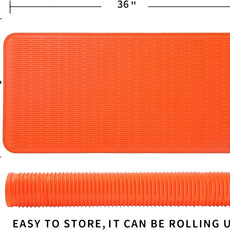 Silicone Dish Drying Mat for Multiple Usage,Easy clean,Eco-friendly,Heat-resistant Silicone Mat for Kitchen Counter or Sink,Refrigerator or Drawer Liner Orange 5XL 36inches x 18inches