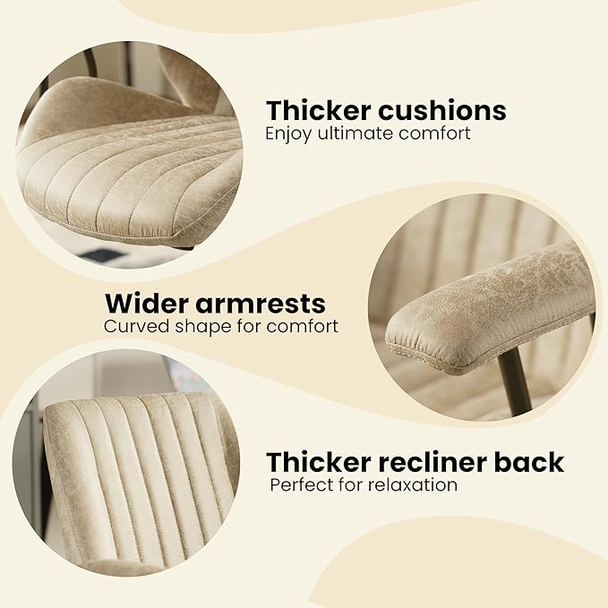 Home Office Desk Chair, Mid-Century Modern Office Chair with Adjustable Lumbar Support, Adjustable Height Executive Task Chair with 360 Rolling Swivel for Meeting Study Room(Mid Back, Beige)