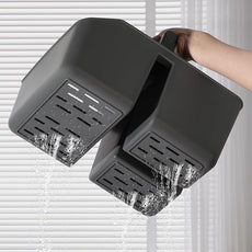 rejomiik Portable Shower Caddy Basket with Bamboo Handle, Plastic Cleaning Caddy Bathroom Organizer Tote for College Dorm Essentials, Bath Toy Storage, Dark Gray