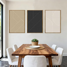 Large Neutral Abstract Wall Art Decor Framed Mid Century Modern Canvas Paintings Artwork for Living Room Bedroom Bathroom 36x24 Inch Set of 3