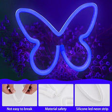 BRIGHTDECK 3 Pcs Butterfly Neon Signs, Neon Light for Bedroom, USB or 3-AA Battery Powered LED Neon Signs Wall Decor, Neon Lights for Birthday Gift, Wedding, Party, Home Decor (Pink, Blue, Colourful)