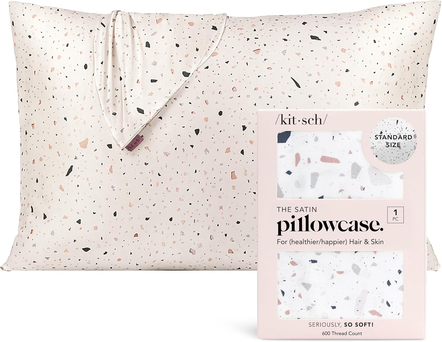 Kitsch Satin Pillowcase with Zipper for Hair & Skin - Softer Than Silk Pillow Cases, Smooth Cooling Satin Pillow Case, Wrinkle-Free, Machine Washable, Pillow Cases Standard Size 19x26 - Lavender Dormly