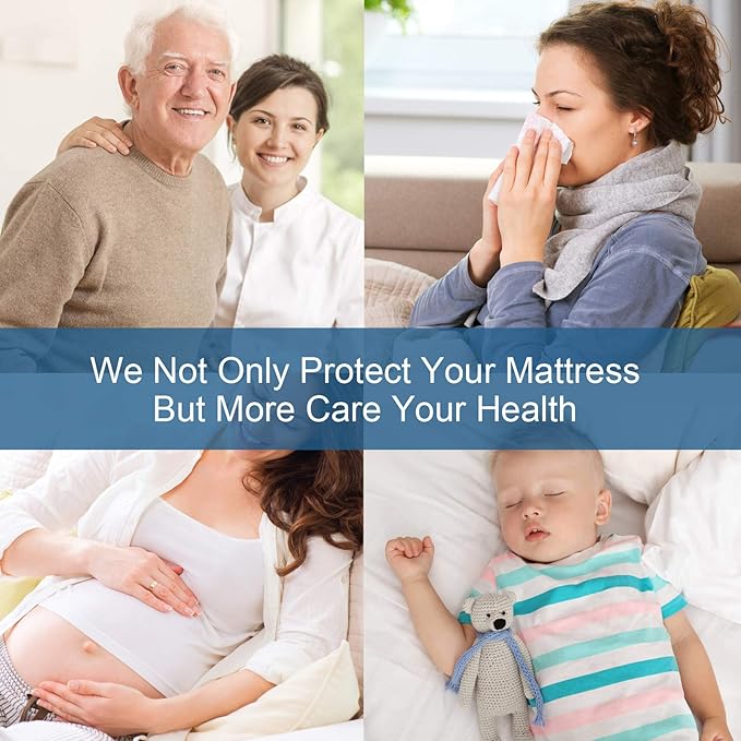 California King Mattress Protector Pad Waterproof Quilted, Breathable & Cooling California King Size Mattresses Protector Cover Fitted with Deep Pocket Up to 18", (White)
