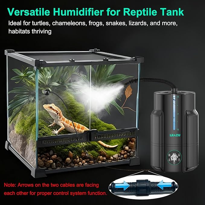 6L/1.59Gal Humidifier for Plants, Reptile Fogger Mister with Precise Temp & Humidity Probe/Expandable Hose, Smart Humidifier for Grow Tent, Mushroom, Houseplants, Reptile Tank 24H Timer